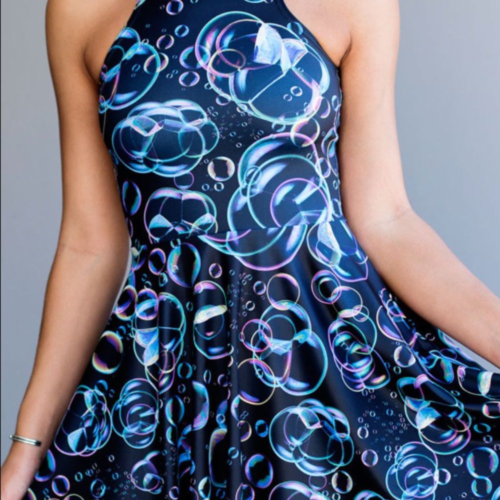 Black milk bubbles print skater dress